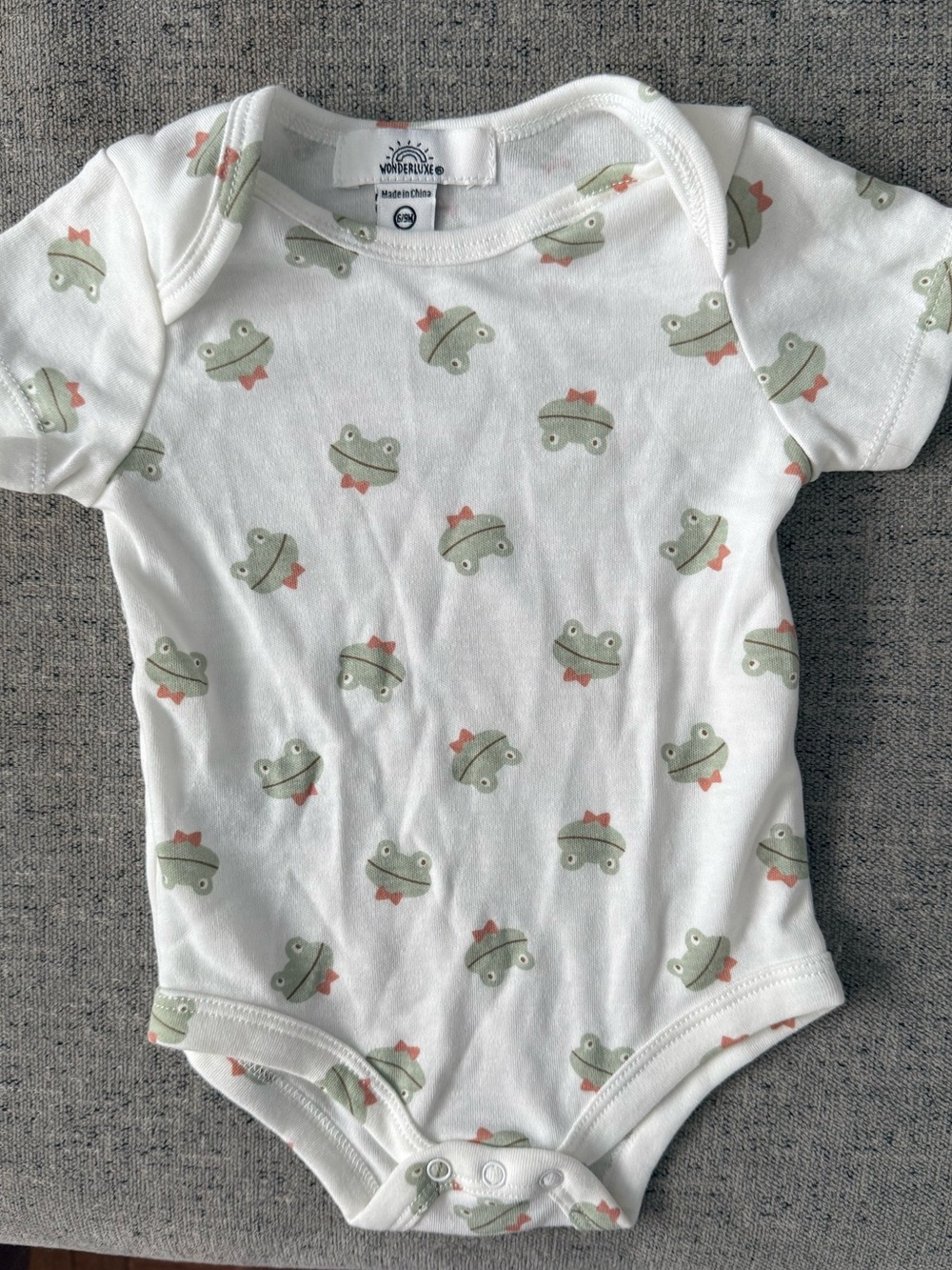 Frog-Print Baby One-Piece Bodysuit
